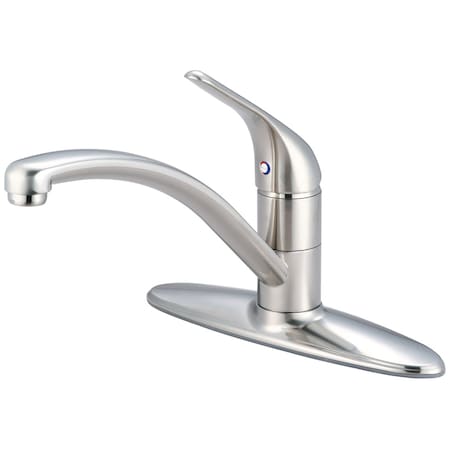 Pioneer Industries Single Handle Kitchen Faucet, Compression Hose, Standard, Brushed Nckl, Number of Holes: 3 Hole 2LG160H-BN